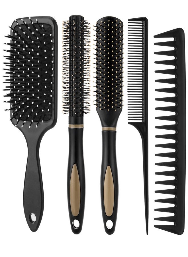 ProSuites 5Pcs Hair Brushes for Women Hair Comb Set Detangler Brush for Men and Women Wet, Dry, Curly and Straight Hair - Image 1